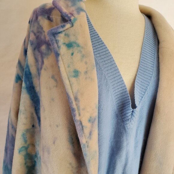 Escada cashmere wool coat long blue purple pink beige XL Large 38 XXL plus size - Picture 2 of 10